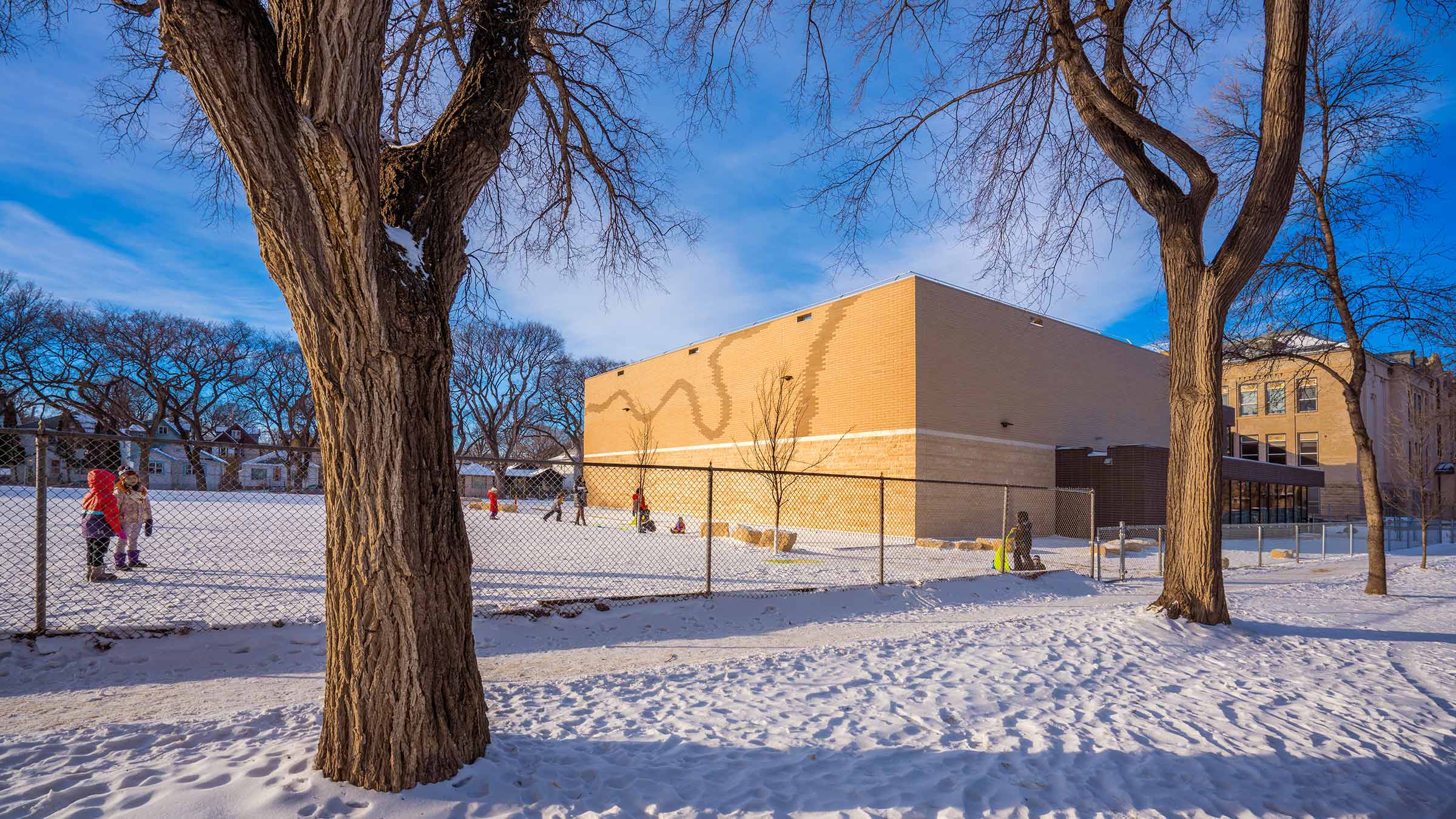 Laura Secord School greater site showing the gymnasium addition. 