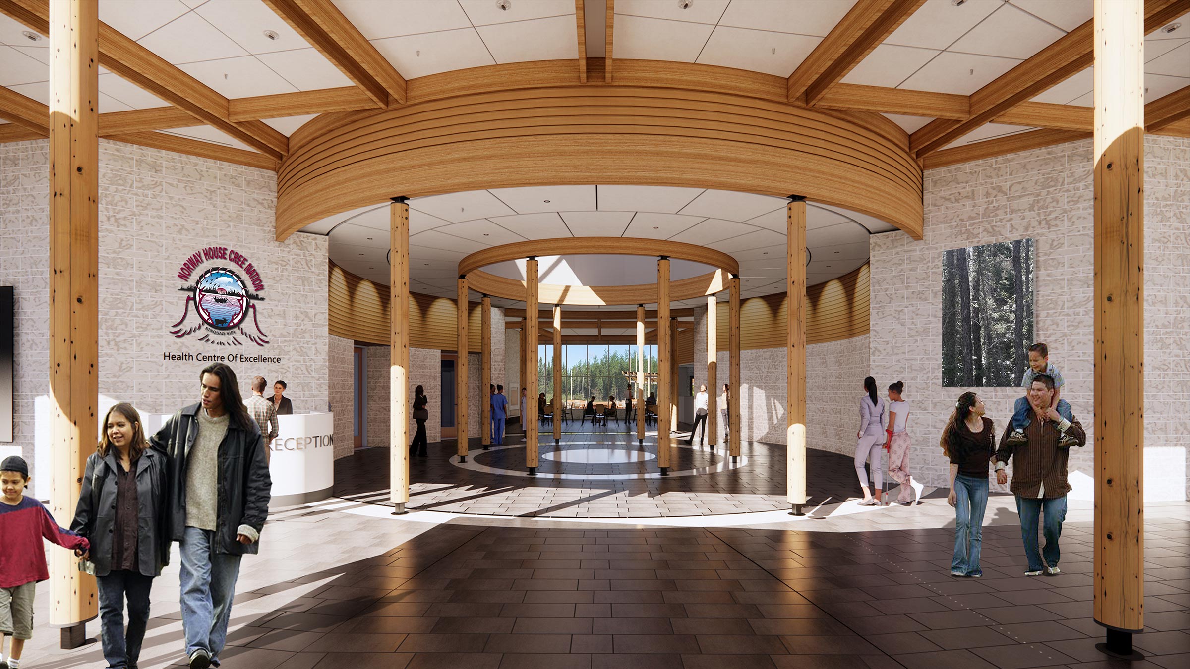 Interior rendering of Norway House Cree Nation Health Centre of Excellence