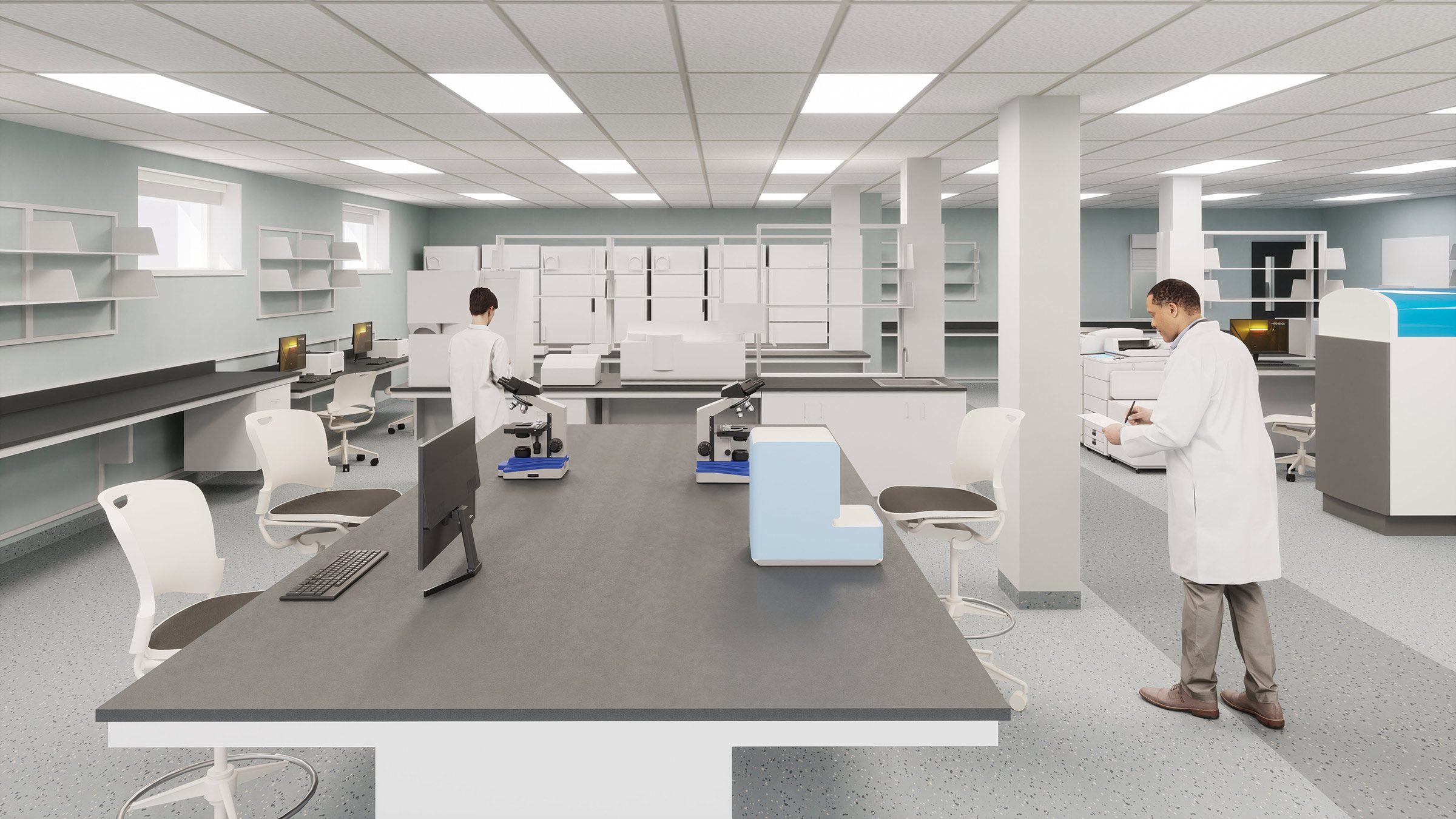 Bethesda Regional Health Centre Expansion Two Reseachers in Lab